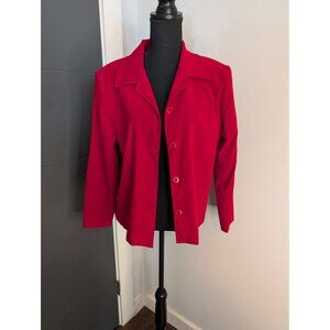 Briggs Petite Red Button-Up Sueded Blazer Jacket Size MP